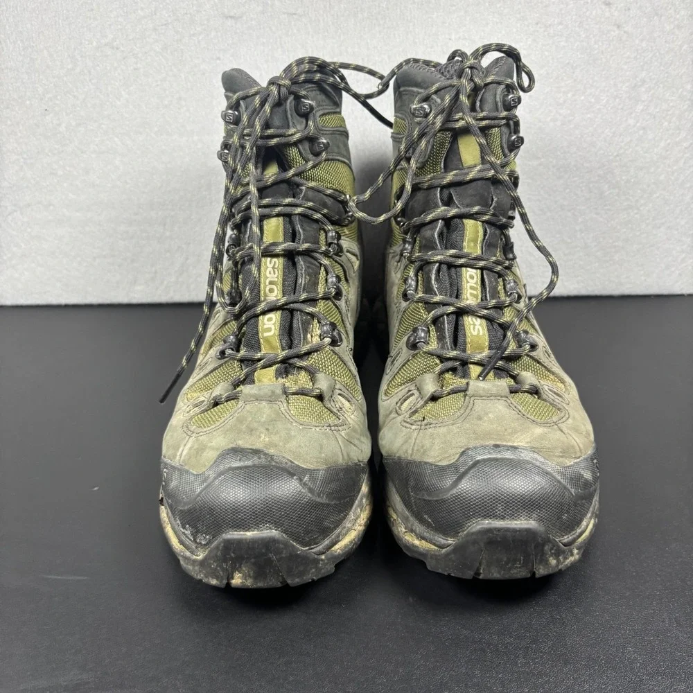 Salomon Quest 4D 2 GTX Hiking Boots Men's Size 12 Green Black Waterproof 373259